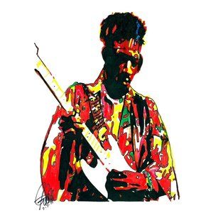 Jimi Hendrix Singer Guitar Rock Music Print Poster Wall Art 18x24
